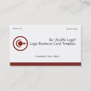Red Crescent Moon & and Planets Logo Business Card