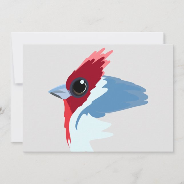 Red-Crested Cardinal Bird  Invitation (Front)