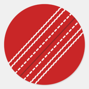 Red cricket ball stickers Customizable with text