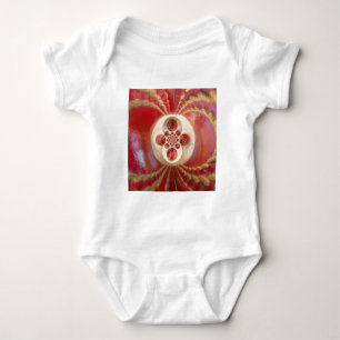 Red Cricket Balls Abstract Art Print Design Baby Bodysuit