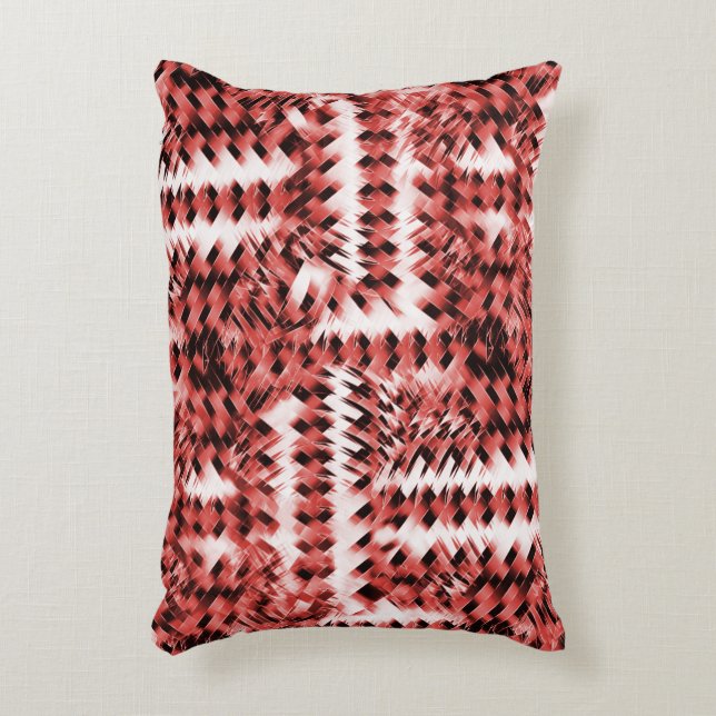 Red crisscross stripes with gradient or polished   accent pillow (Front(Vertical))