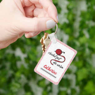 Red Crochet Fast, Die Warm Keychain