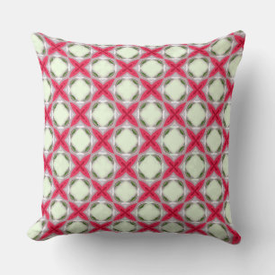 Red Cross and Green Leaf Effect  Throw Pillow
