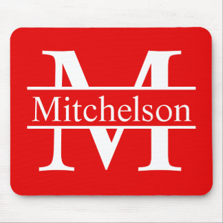 Red Cross Bar LR Monogram Mouse Pad