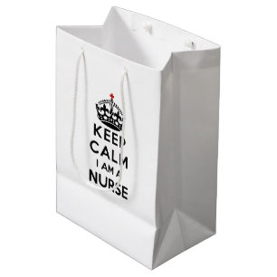 red cross crown Keep Calm I am a Nurse Medium Gift Bag