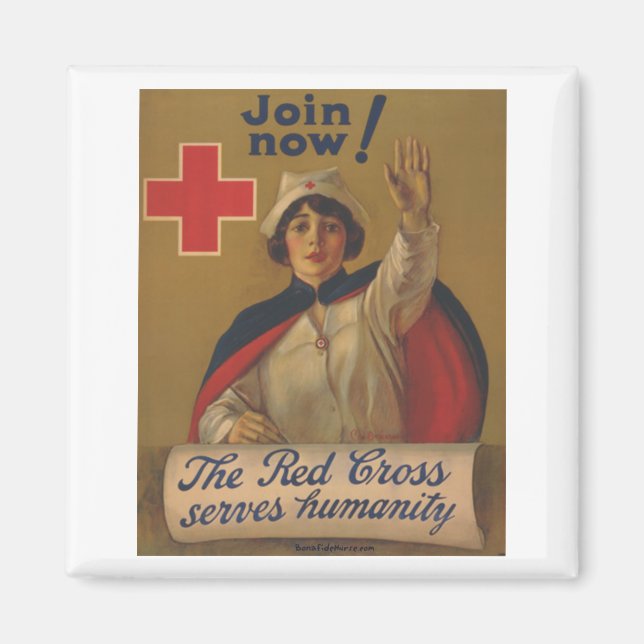 Red Cross Poster - Join Now! Magnet (Front)