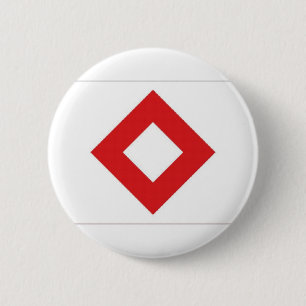 Red Cross Red Crystal Flag 2 Inch Round Button