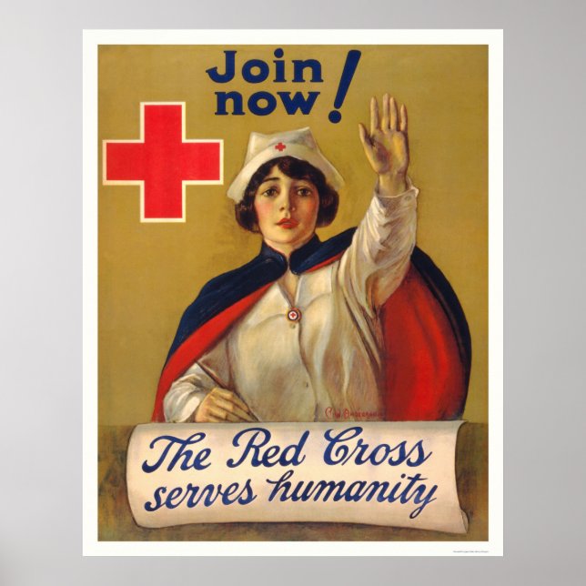 Red Cross serves humanity - Join now Poster (Front)