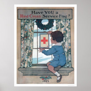 Red Cross Service Flag (US00202B) Poster