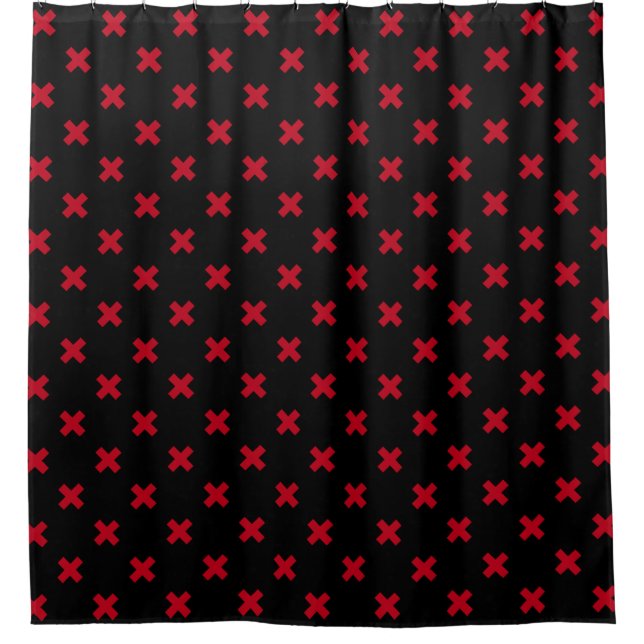 Red cross stitches on black (Front)
