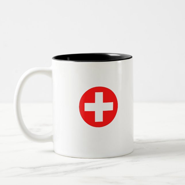 RED CROSS Two-Tone COFFEE MUG (Left)
