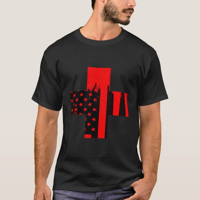 Red Cross Usa American T-Shirt (Front)