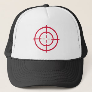 Red crosshairs trucker hat
