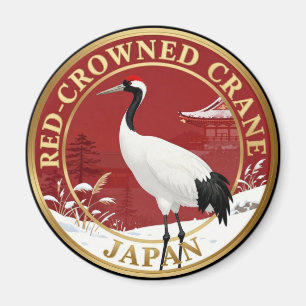 Red-Crowned Crane Japan Wildlife Magnet