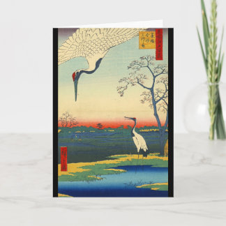 Red Crowned Cranes 1857 Card