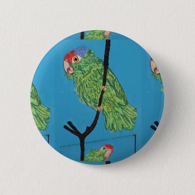 red-crowned parrot button (Front)