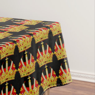 Red Crowns Tablecloth