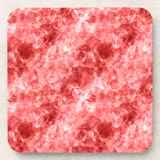 Red Crumpled Texture Coaster (Front)