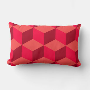 Red Cubes Lumbar Pillow