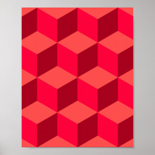 Red Cubes Poster