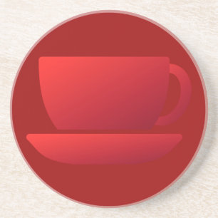 Red Cup and Saucer Coaster