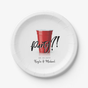 Red Cup Humour Special Occassion Celebration Paper Plate