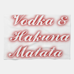 Red Cupcakes Vodka Hakuna Matata FUNNY. Kitchen Towel