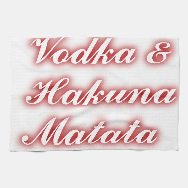 Red Cupcakes Vodka  Hakuna Matata FUNNY. Kitchen Towel (Horizontal)