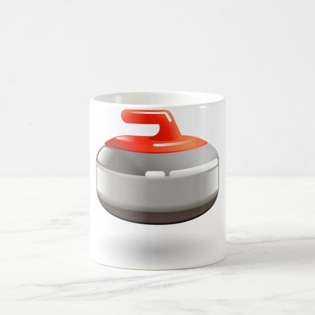 Red Curling Stone Winter Sports Coffee Mug (Center)