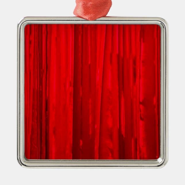 Red Curtain Metal Ornament (Front)