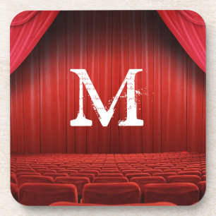 Red Curtain Theater Monogramme Dessous de verre de