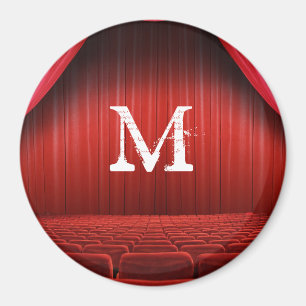 Red Curtain Theatre Monogram Initial Magnet