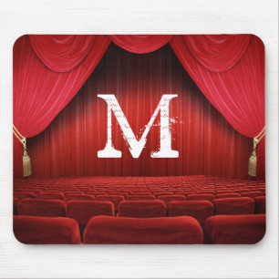 Red Curtain Theatre Monogram Initial Mouse Pad