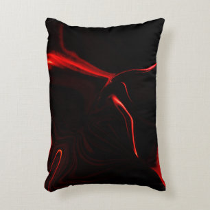 Red curves or undulations in darkest red fund accent pillow