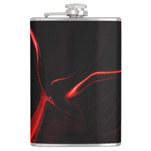 Red curves or undulations in darkest red fund hip flask