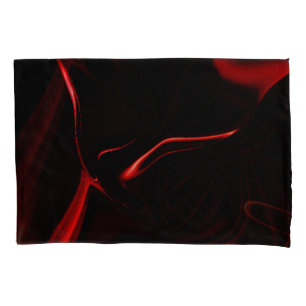 Red curves or undulations in darkest red fund pillowcase
