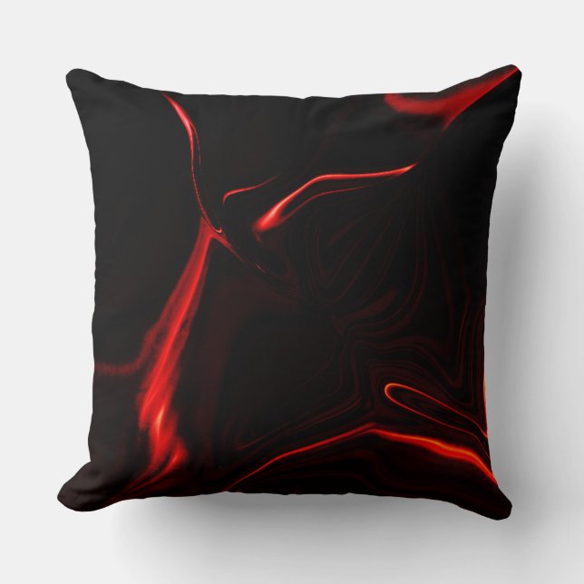 Red curves or undulations in darkest red fund throw pillow (Front)