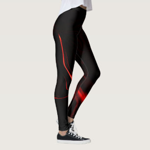 Red curves or undulations in red darkest. leggings