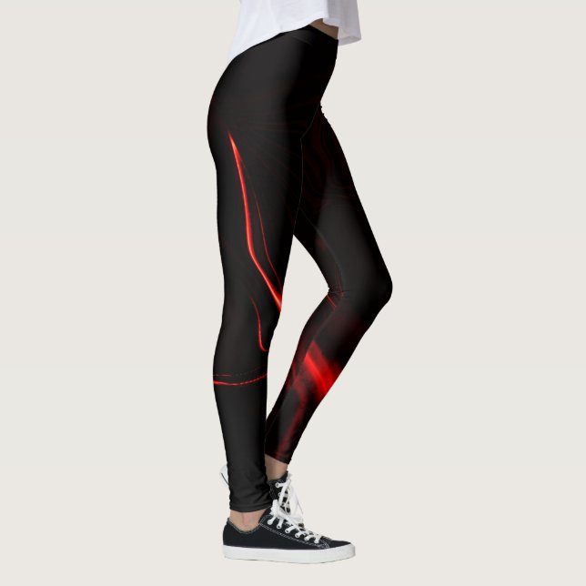 Red curves or undulations in red darkest. leggings (Right)
