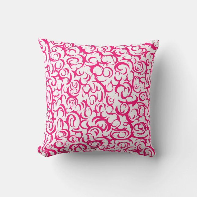 Red Curves Throw Pillow (Front)