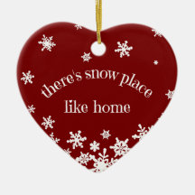 Red Custom City Snowflake Home Ceramic Ornament
