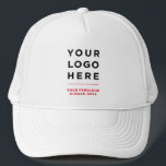 Red Custom Logo and Text Branded Hat No Minimum<br><div class="desc">Business Logo eyecatching red Printed Optional Text Promotional Baseball & Trucker Hat Express your unique company style with our customizable logo and text branded hats - no minimum order required. Whether you prefer vibrant hues or classic shades, we offer a wide range of colour options for best matching with your...</div>