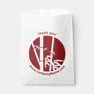 Red Custom Logo & Company Name Thank You Favour Bag