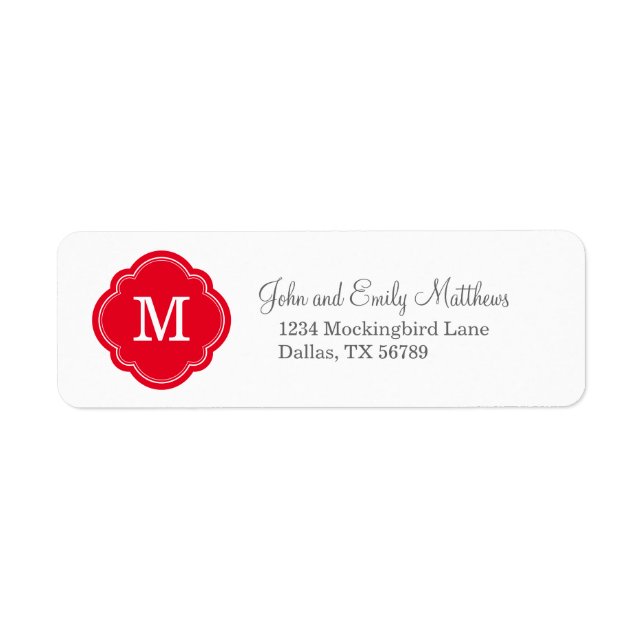 Red Custom Personalized Monogram (Front)