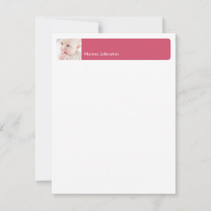 Red custom photo blank thank you flat note card