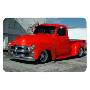 Red Customized Pickup Truck Magnet