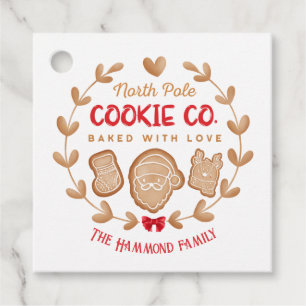 Red Cute Gingerbread Christmas Cookies Exchange Favour Tags
