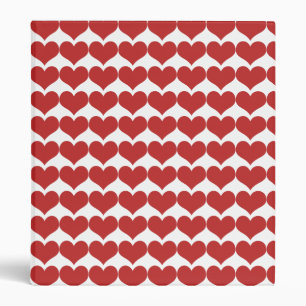 Red Cute Hearts Pattern Binder 1 in