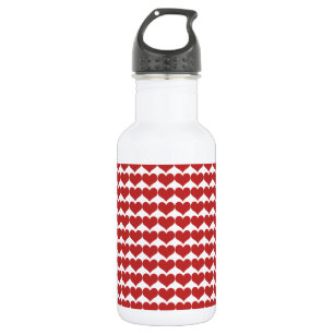 Red Cute Hearts Pattern Bottle