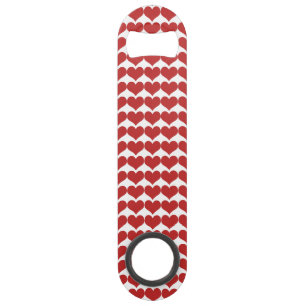 Red Cute Hearts Pattern Bottle Opener Bar Key